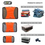GOX Ultra Light 5 piece Packing Cubes Travel Luggage Organizer 1 Large 2 Medium 2 Small (Orange)