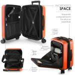 TRAVELARIM 22 Inch Carry On Luggage 22x14x9 Airline Approved, Carry On Suitcase with Wheels, Hard-shell Carry-on Luggage, Orange Small Suitcase, Hardside Luggage Carry On with Cosmetic Carry On Bag