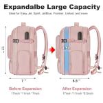 Taygeer Vacuum Backpack, Expandable Vacuum Seal Carry on Backpack with Rain Cover, 17'' laptop Compression Backpacks Travel with Shoe Compartment, TSA Approved Personal Item Compression Back Pack,Pink