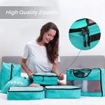 Veken 6 Set Packing Cubes for Suitcases, Travel Essentials for Carry on Luggage, Suitcase Organizer Bags Set for Travel Accessories in 4 Sizes(Extra Large, Large, Medium, Small)，Cyan