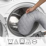 Boppy Anywhere Travel Nursing Pillow, Soft Gray, Plus Sized to Petite with Stretch Belt, Portable Nursing Pillow, Breastfeeding and Bottle-Feeding Support, Machine Washable