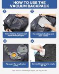 WEPLAN Vacuum Backpack Travel with Pump,Large Travel Backpack with Vacuum System,Mochila compresion al vacio,Flight Approved 18x14x8,Waterproof Carry on Personal Item Laptop Backpacks,Black