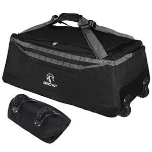 REDCAMP Foldable Duffle Bag with Wheels, 140l Black