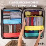 5pc Purple Large Packing Cubes for Suitcases - Travel Packing Organizers for Carry on Luggage Cubes set of 5