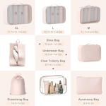 BLINGCOOL 8 Set Packing Cubes for Travel with Clear Toiletry Bag, Durable Luggage Packing Organizers, Carry-On Accessories, TSA Approved See-Through Cubes, Space-Saving Storage Bags, Gifts for Women