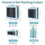 Prezon 8 Set/6 Set/4 Set Compression Packing Cubes for Travel, Lightweight Vacation Travel Essentials, Accessories for Suitcase Organizer Bags Set, Durable Luggage Organizer （8-Square-blue）