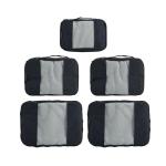 TravelWise Packing Cube System - Durable 5 Piece Weekender Plus Set (Black)