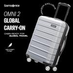 Samsonite Omni 2 International Carry-On Luggage with 360° Spinner Wheels - Scratch Resistant Hardshell - TSA, Airline-Approved - Expandable Polycarbonate Shell for Lightweight Travel - Caribbean Blue