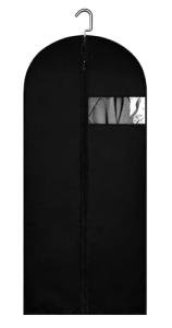 65-Inch Garment Bags for Hanging Clothes, Clear Window Dust-Proof Suit Bags for Suits Coats Dresses - Closet Storage & Travel Garment Covers (Black)