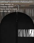 65-Inch Garment Bags for Hanging Clothes, Clear Window Dust-Proof Suit Bags for Suits Coats Dresses - Closet Storage & Travel Garment Covers (Black)
