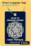Smart Luggage Tags | Privacy QR Code Luggage Tag Keeps Personal info Private | Customizable Travel Suitcase Tags for Women Men | Use with GPS Bag Locator Tracking Tags, Air Tag for Android or iOS