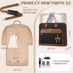 RAINSMORE Garment Bag for Travel Womens Hanging Suit & Dress Travel Bag Foldable Garment Duffle with Pockets & Strap, Carry On Compatible