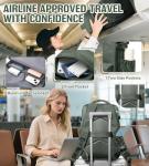 Large Vacuum Travel Backpack with Pump for Women,Airback Personal Item Carry on Backpacks Flight Approved 18x14x8 inches for Men,Laptop Waterproof Work Compression bags Casual Daypack,BrownGreen