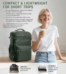 Large Vacuum Travel Backpack with Pump for Women,Airback Personal Item Carry on Backpacks Flight Approved 18x14x8 inches for Men,Laptop Waterproof Work Compression bags Casual Daypack,BrownGreen