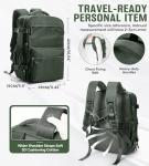 Large Vacuum Travel Backpack with Pump for Women,Airback Personal Item Carry on Backpacks Flight Approved 18x14x8 inches for Men,Laptop Waterproof Work Compression bags Casual Daypack,BrownGreen