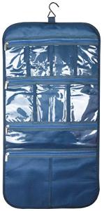 Freegrace Premium Hanging Toiletry Travel Bag - Cosmetic, Jewelry, Toiletry & Accessory Storage Organizer Bag, Large Size, Various Compartments (Dark Blue)