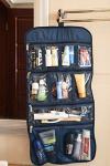 Freegrace Premium Hanging Toiletry Travel Bag - Cosmetic, Jewelry, Toiletry & Accessory Storage Organizer Bag, Large Size, Various Compartments (Dark Blue)