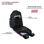 SwissGear Endure ScanSmart Laptop Backpack – TSA Approved Tech Backpack – Fits Most 17" Laptop – Multiple Organizer Pockets – Navy Ballistic