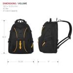 SWISSGEAR 1900 ScanSmart TSA Laptop Backpack Fits 17 Inch Laptop with RFID Protection and Tablet Pocket, Black/Gold, 19-Inch