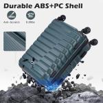 Coolife Larage Luaggage Hardside Expandable Suitcase with Spinner Wheels Checked 28-Inch（Teal Blue）