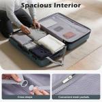 Coolife Larage Luaggage Hardside Expandable Suitcase with Spinner Wheels Checked 28-Inch（Teal Blue）