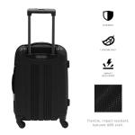 Kenneth Cole REACTION Out of Bounds Lightweight Hardshell 4-Wheel Spinner Luggage, Midnight Black, 20-Inch Carry On