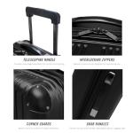 Kenneth Cole REACTION Out of Bounds Lightweight Hardshell 4-Wheel Spinner Luggage, Midnight Black, 20-Inch Carry On