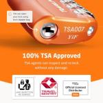 4 Pack TSA Approved Travel Combination Cable Luggage Locks for Suitcases & Backpacks - Orange