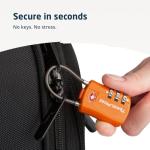 4 Pack TSA Approved Travel Combination Cable Luggage Locks for Suitcases & Backpacks - Orange