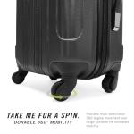 Kenneth Cole REACTION Out of Bounds Lightweight Hardshell 4-Wheel Spinner Luggage, Charcoal, 20-Inch Carry On