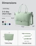 HOTOR Travel Duffel Bag - Weekender Bags for Women, Carry On Overnight Bag with Shoe Compartment, with Toiletry Bag for Travel Essentials and Travel Accessories, Green, 13.4"×17.3"×7.9"