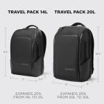 NOMATIC Travel Pack - 20L Water Resistant Laptop Bag - TSA-Ready Expandable Black Backpack