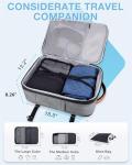 BAGSMART Compression Travel Backpack, 40L Expandable Airline Approved Carry On Backpack with Packing Cubes, Water Resistant Weekender Backpack Fits 17 Inch laptop, Luggage Daypack with Shoe Bag, Grey