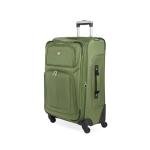 SWISSGEAR Sion Softside Expandable Spinner Luggage Durable Lightweight Travel Suitcase, Evergreen, Checked-Medium 25-Inch