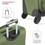 SWISSGEAR Sion Softside Expandable Spinner Luggage Durable Lightweight Travel Suitcase, Evergreen, Checked-Medium 25-Inch
