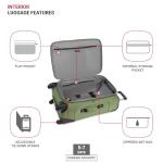 SWISSGEAR Sion Softside Expandable Spinner Luggage Durable Lightweight Travel Suitcase, Evergreen, Checked-Medium 25-Inch