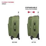 SWISSGEAR Sion Softside Expandable Spinner Luggage Durable Lightweight Travel Suitcase, Evergreen, Checked-Medium 25-Inch