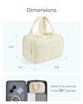 BAGSMART Travel Toiletry Bag, Puffy Large Toiletry Bag for Women, Lightweight Cosmetic Makeup Bag Organizer with Handle for Traveling, Accessories, Essentials, Toiletries （Beige