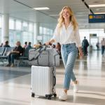 Vomgomfom Travel Duffle Bag for Men,115L Foldable Travel Duffel Bag with Shoes Compartment Overnight Bag for Men Women,Grey