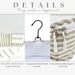 Foxy Traveler 9 Set Packing Cubes - Suitcase Organizer, Cute Packing Cubes, Travel Bags Organizer for Luggage with Hanging Toiletry and Shoe Bag, Travel Essentials for Women, Men and Kids -Stripe