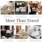 Foxy Traveler 9 Set Packing Cubes - Suitcase Organizer, Cute Packing Cubes, Travel Bags Organizer for Luggage with Hanging Toiletry and Shoe Bag, Travel Essentials for Women, Men and Kids -Stripe