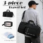 MAXTOP Large Gym Bag for Men Women with Shoe Compartment Wet Dry Separation Black Carry on Duffle Bag for Travel Sports Yoga Fitness Weekend Outdoor Activities