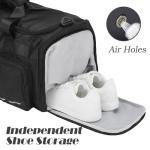 MAXTOP Large Gym Bag for Men Women with Shoe Compartment Wet Dry Separation Black Carry on Duffle Bag for Travel Sports Yoga Fitness Weekend Outdoor Activities