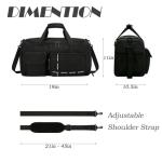 MAXTOP Large Gym Bag for Men Women with Shoe Compartment Wet Dry Separation Black Carry on Duffle Bag for Travel Sports Yoga Fitness Weekend Outdoor Activities