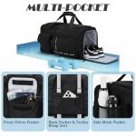 MAXTOP Large Gym Bag for Men Women with Shoe Compartment Wet Dry Separation Black Carry on Duffle Bag for Travel Sports Yoga Fitness Weekend Outdoor Activities