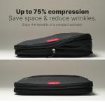 LeanTravel Compression Packing Cubes for Travel Organizers with Double Zipper (6-Pack (2L+2M+2S), Black)