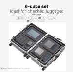 LeanTravel Compression Packing Cubes for Travel Organizers with Double Zipper (6-Pack (2L+2M+2S), Black)