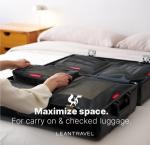 LeanTravel Compression Packing Cubes for Travel Organizers with Double Zipper (6-Pack (2L+2M+2S), Black)