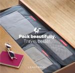 LeanTravel Compression Packing Cubes for Travel Organizers with Double Zipper (6-Pack (2L+2M+2S), Black)