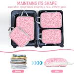 Lemoobolsa 4 Set Compression Packing Cubes For Travel Bags Organizer For Luggage Suitcase Organizer, Compression Bags For Travel Accessories Luggage Storage Set (4 Pcs, Pink Leoparda)
